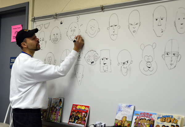 Jerry Craft exhibits a fluid flair in his presentation, "Create Your Own Comic Book Characters."
