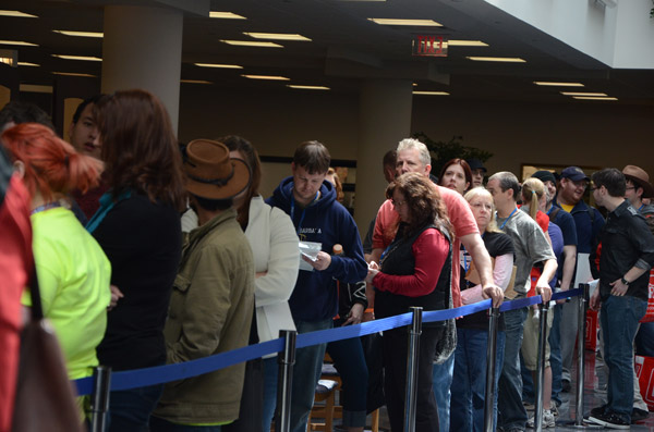 "Star Trek" fans queue up for an autograph from Walter Koenig.
