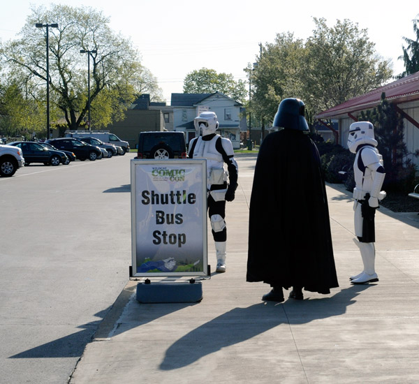Far, far away from its intergalactic roots, the Dark Side is forced to rely on more earthbound transport.
