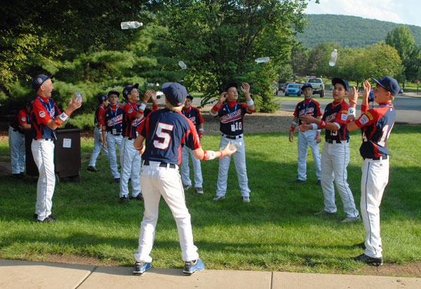 The Mid-Atlantic entry, a local favorite from Keystone Little League in nearby Clinton County, hones its agility with a water-bottle toss.