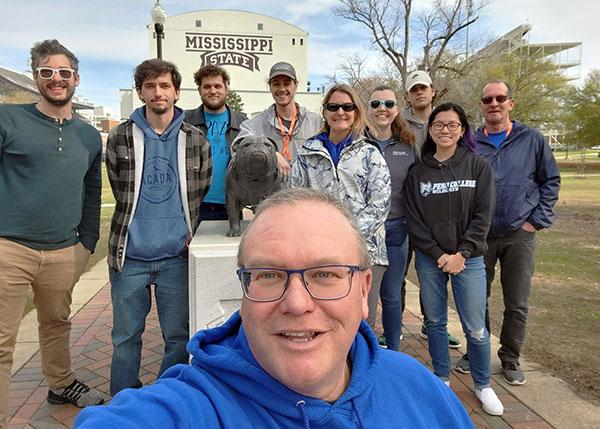 Carl J. Bower Jr., assistant professor of horticulture, takes a photo at the same location visited by a Pennsylvania College of Technology team in 2016 (the last time Mississippi State University hosted the rotating National Collegiate Landscape Competition).