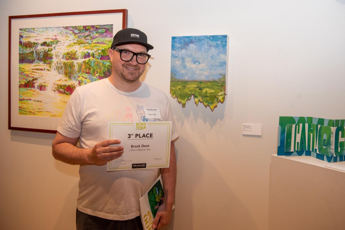 Third-place honoree Dent with his work ...
