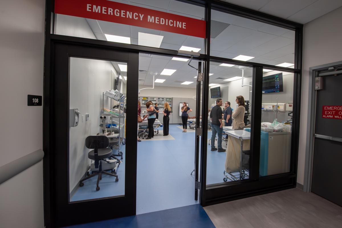 The Emergency Medicine Lab replicates the look and feel of a modern hospital emergency room, familiarizing students with what Bower calls "the mechanics of the room."