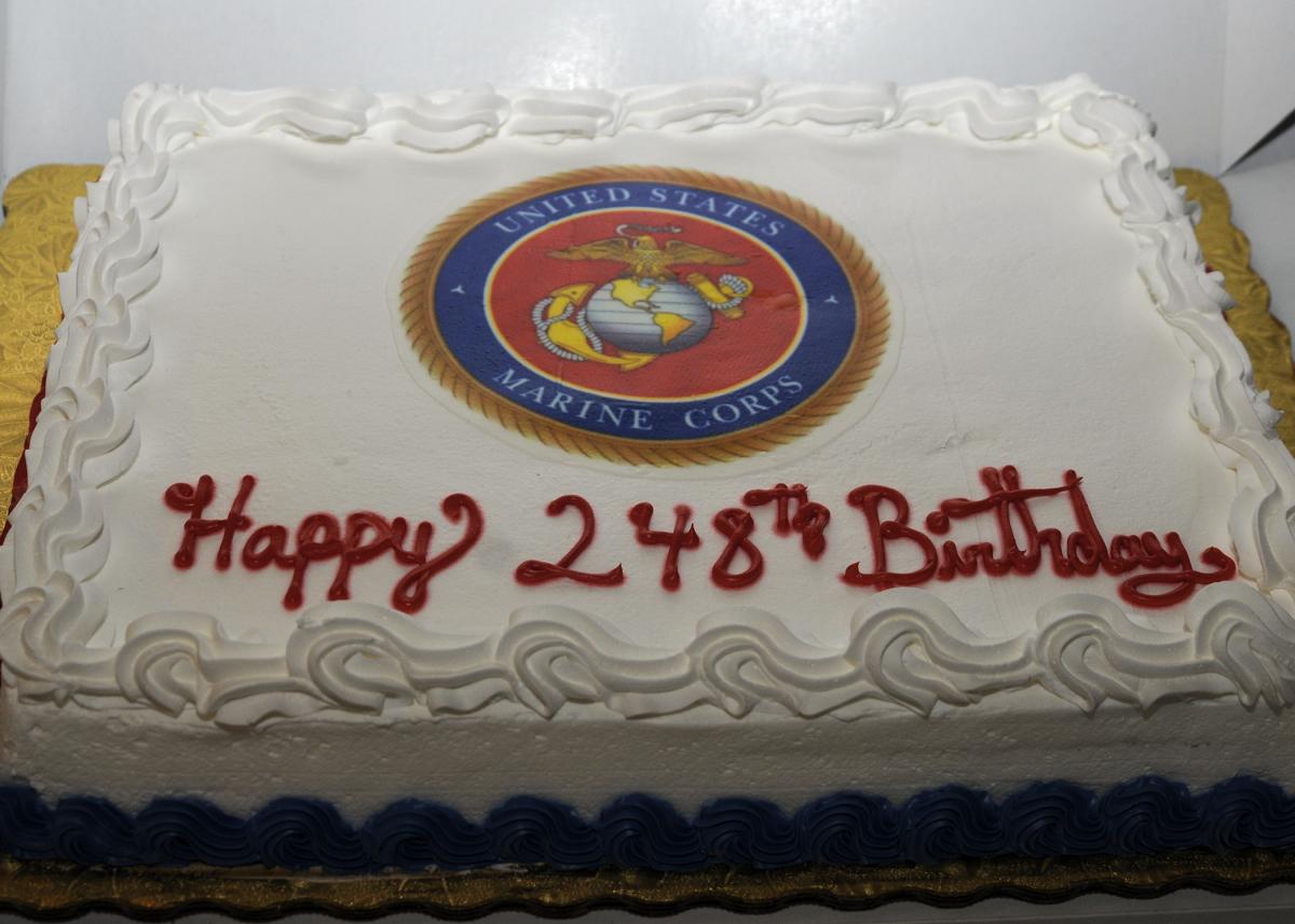 The meal included a sweet "Oorah" to the Marine Corps, which celebrated an anniversary this Veterans Day.