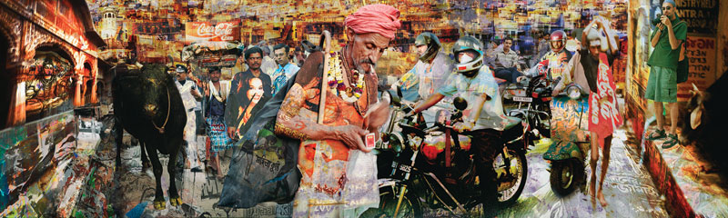 Neil Chowdhury, 2009, digital photomontage, digital pigment print, 12 in. x 40 in.