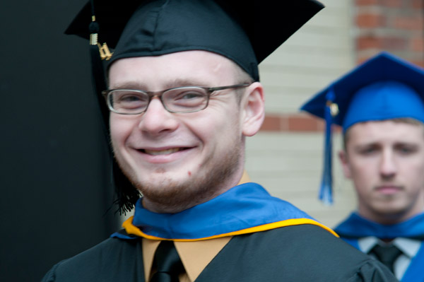 Domenick S. Schiraldi-Irrera prepares to receive his bachelors degree in applied health studies.