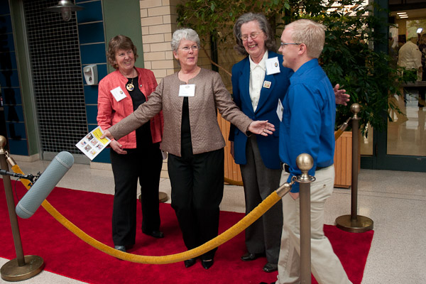 The "Carl sisters" are delighted to meet one of the recipients of their father's scholarship: Joshua L. Murray, of Annville, a graduating senior in building science and sustainable design: building construction technology concentration.