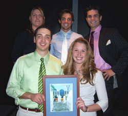Members of the 2005-06 Student Government Association Executive Board are, clockwise from right front, Stefanie Beskovoyne, vice president of communications%3B Jared Hoover, vice president of internal relations%3B Sabrena A. O'Keefe, president%3B Thomas Smeal, vice president of finance%3B and Kirk M. Allen, academic vice president.