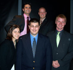 SGA's 2006-07 Executive Board, clockwise from right front, is Jason Rossi, vice president of public relations%3B Patrick Butler, vice president of internal relations%3B Jamie Lear, vice president of finance%3B Kirk M. Allen, executive vice president%3B and Jim Riedel, president.