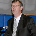 Paul L. Starkey, vice president for academic affairs/provost, welcomes Penn College guests