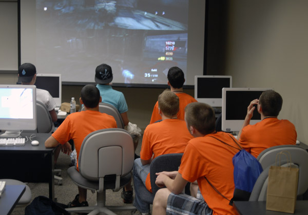 Gamers unite for a closing competition in an ATHS classroom.
