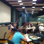 Student panelists entertain questions from the audience.