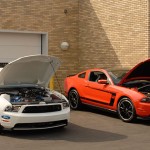 A special pair of eye-catching Mustangs are displayed by Cranmer's Auto, Hughesville.