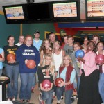 Members of the Health Sciences Living-Learning Community enjoy a night out with their faculty adviser at Faxon Lanes.