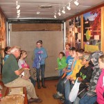 The WoodMobile staff captures students' attention as they are introduced to "Penn's Woods" and the importance of the wood industry to the commonwealth.