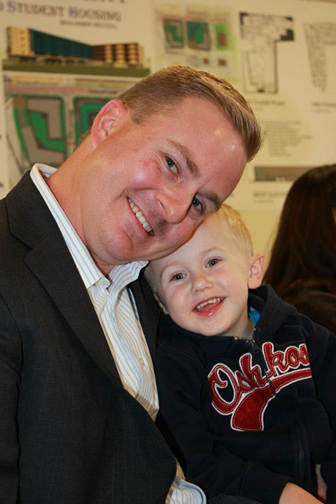 Architectural technology alumnus Michael A. Gibble and his son, Wyatt