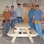Students in Peter Kruppenbacher's Construction Hand and Power Tools class recently built 10 picnic tables for the pavilion at the Energy Technology Education Center along Route 15.