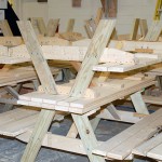 Student-built tables await delivery to ETEC pavilion.