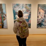 A student studies the stunning visual forum, offered in oil.