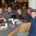 Friends gather for late-night stress relief.