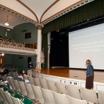 Katie L. Mackey, coordinator of off-campus living and commuter services, discusses survey results.