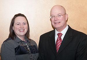 Valerie L. Fessler, director of alumni relations/annual giving, with Richard A. Grafmyre, president and CEO of Jersey Shore State Bank – and a 1973 graduate of Williamsport Area Community College.