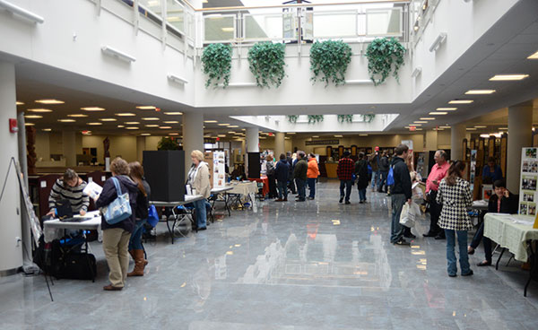 Off-campus landlords displayed their rental properties from their traditional location in the Madigan Library.