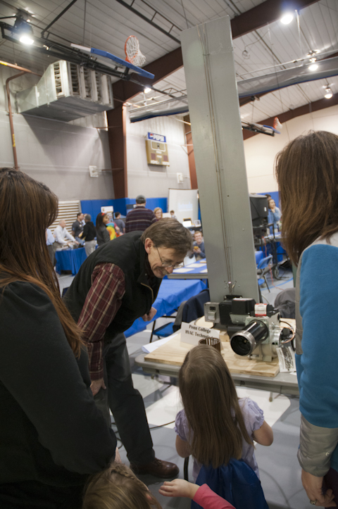 Richard C. Taylor, associate professor of plumbing and heating, shows some of the science of his field.