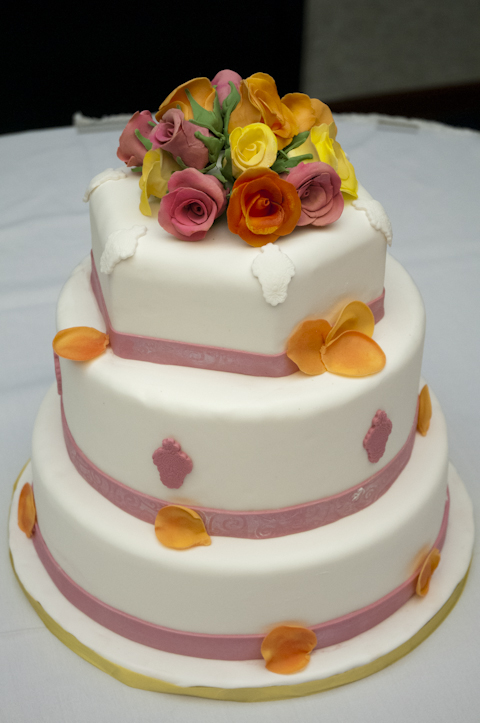 Danica C. Mazzotta’s bright, rose-covered cake