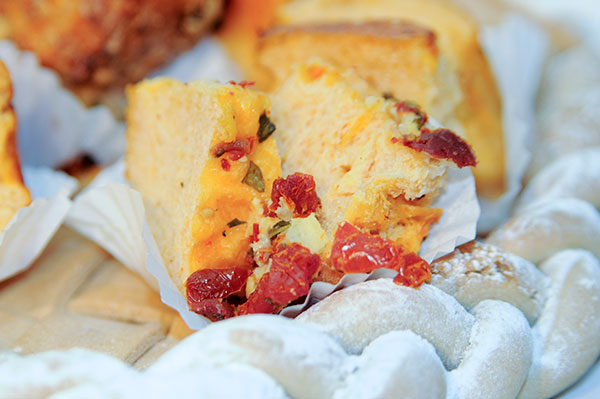 Cody J. Baum’s mouthwatering bread baked with sun-dried tomatoes, basil and cheese