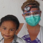 Dixon with her first patient in Nicaragua