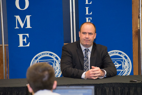 Coach Bill O'Brien fields a question in the Thompson Professional Development Center ...