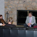 Visiting high school students enjoy a "fireside chat" with Paul L. Starkey, vice president for academic affairs/provost..