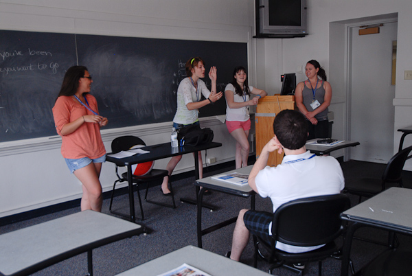 First-year students learn about one another in a variety of areas, from hometowns and interests to why they chose Penn College and how many broken bones they have sustained.