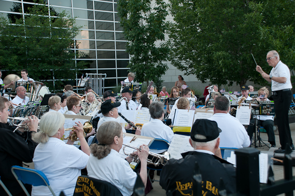 The Repasz Band, the oldest continuous nonmilitary band in the country, performs outside the SASC.