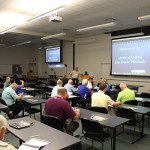 Chief Automotive Technologies' Jim Wrigley conducts a session in a College Avenue Labs classroom.