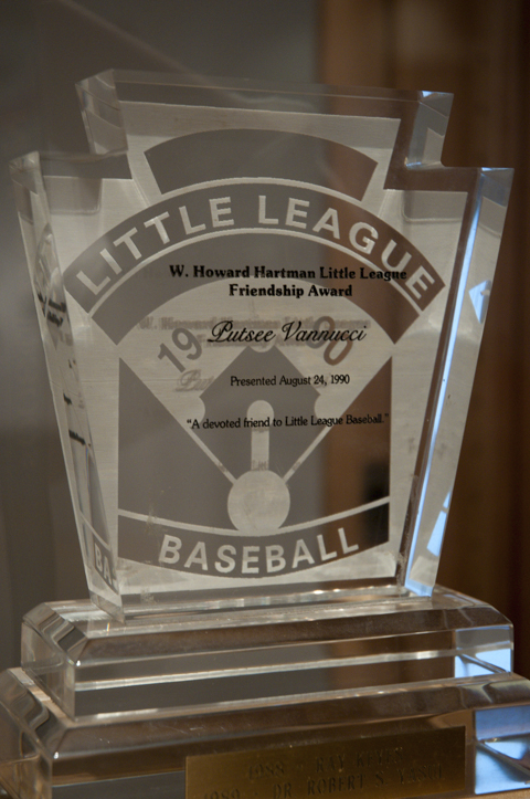 Among his many honors, Vannucci was presented with the W. Howard Hartman Little League Friendship Award in 1990. The award, from Little League Baseball and Softball,  offers special recognition to an individual who has demonstrated a generous and loyal relationship with Little League.