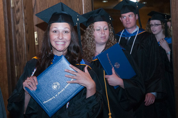 Beaming her way out of the Community Arts Center