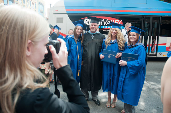 Radiography grads pose with Cletus G. Waldman, the program’s clinical director.