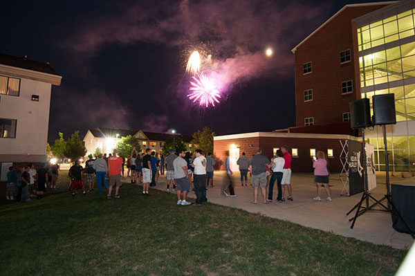 Fireworks add a festive touch to start-up activities.
