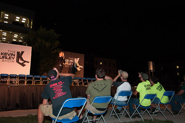 Sometimes embarrassingly and always humorously, hypnotist Kevin Hurley puts students through their paces.