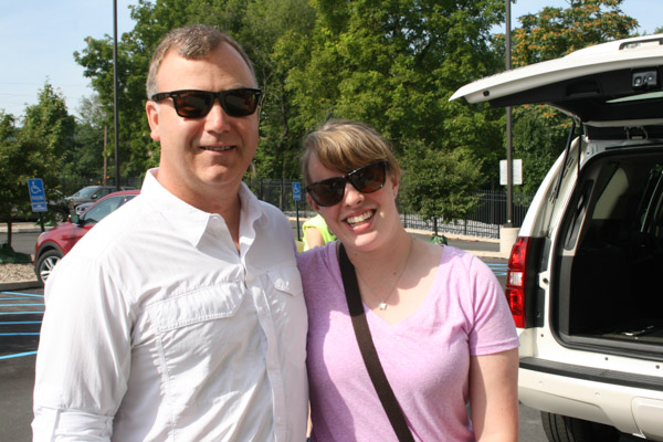 ... between Jordan E. Edwards, a first-year pre-physician assistant major from Bloomsburg, and her father.