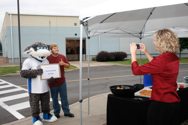 Helping put Penn College parents at ease, Erin S. Shultz snaps confirmation of a son's academic dedication toward his 8 a.m. class.
