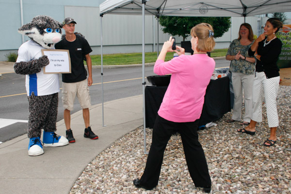 Noelle R. Bloom, an assistant director of dining services, preserves an opening-day memory.