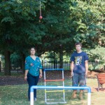 Taking to the lawn to play a game of ladder golf are Alyssa J. Morales, a freshman in culinary arts and systems from Reading, and Kyle N. Johnson, a freshman in ornamental horticulture: landscape emphasis from Liverpool. 