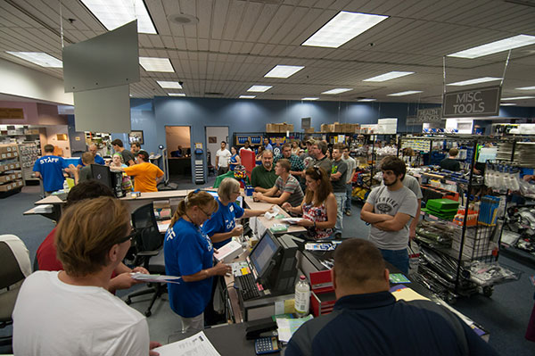 Textbooks, tools and attire fly off the shelves at The College Store.