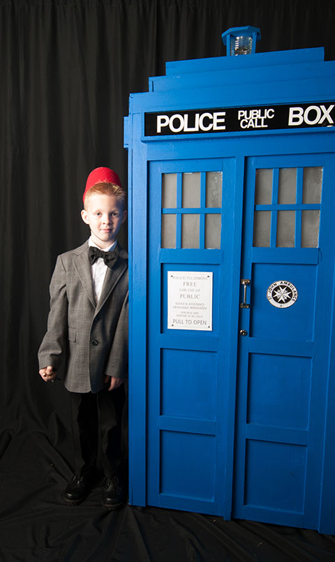 Five-year-old Ronin Parker took first place in the children's cosplay contest, portraying the Eleventh Doctor from 