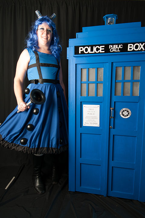 ... while his mother, Danielle, dressed as a Dalek from the same series, placed third in the adult competition.