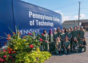 Students enrolled in the Surgical Technology Program at Pennsylvania College of Technology gather for a photo as they celebrate National Surgical Technologist Week.