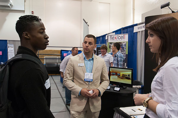 Justin J. Kovaleski, a 2009 graduate in construction management, returned with co-worker Sarah Centini to talk with students about opportunities at Eastern PCM ...